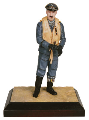 Oberstleutnant Adolf Galland limited edition 120mm pewter figure of the famous Luftwaffe fighter ace. Handmade by Staples and Vine Ltd.