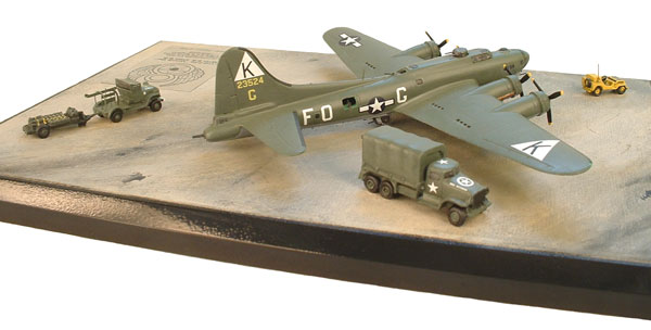 Boeing B-17G 1/144 scale pewter limited edition aircraft model. 'Vonnie Gal' in the early olive drab scheme. Handmade by Staples and Vine Ltd.