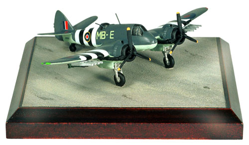 Bristol Beaufighter Mk X 1/144 scale pewter limited edition aircraft model. Featuring full D-Day stripes and rockets. Handmade by Staples and Vine Ltd.