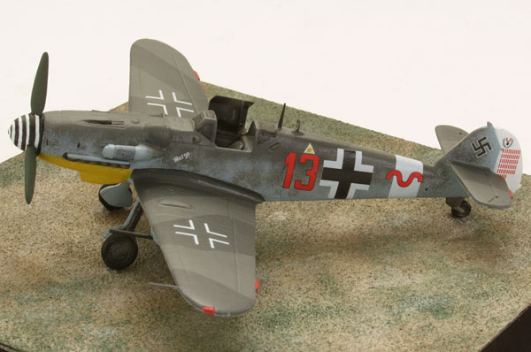 Messerschmitt Bf 109G-6 1/72 scale pewter limited edition aircraft model flown by Heinrich Bartels. Handmade by Staples and Vine Ltd.