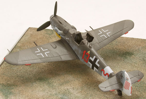 Messerschmitt Bf 109G-6 1/72 scale pewter limited edition aircraft model flown by Heinrich Bartels. Handmade by Staples and Vine Ltd.
