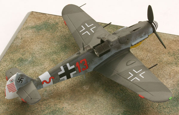 Messerschmitt Bf 109G-6 1/72 scale pewter limited edition aircraft model flown by Heinrich Bartels. Handmade by Staples and Vine Ltd.