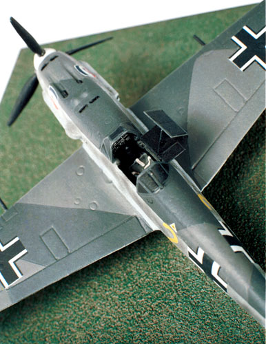 Messerschmitt Bf 109E-4 1/72 scale pewter limited edition aircraft model as flown in the Battle of Britain. Handmade by Staples and Vine Ltd.