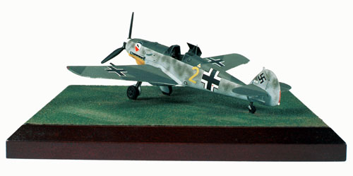 Messerschmitt Bf 109E-4 1/72 scale pewter limited edition aircraft model as flown in the Battle of Britain. Handmade by Staples and Vine Ltd.
