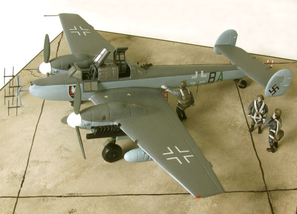 Messerschmitt Bf 110G-4 1/72 scale pewter limited edition aircraft model as flown by nightfighter ace Wolfgang Schnaufer. Handmade by Staples and Vine Ltd.