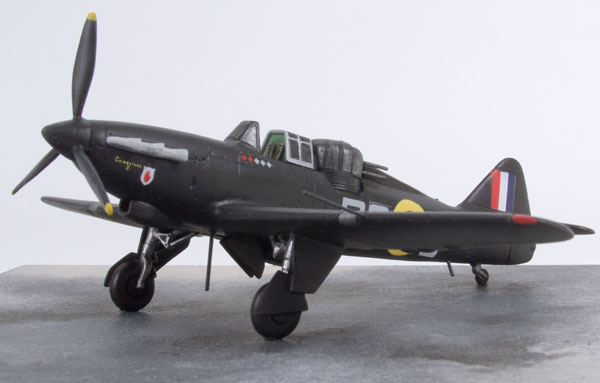 Boulton Paul Defiant Nightfighter 1/72 scale pewter limited edition aircraft model in an all black scheme. Handmade by Staples and Vine Ltd.