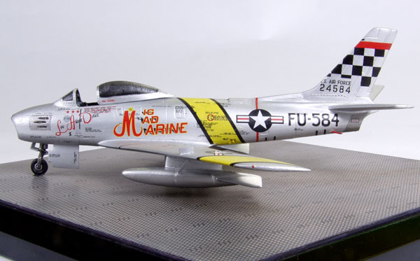 North American F-86F Sabre 1/72 scale pewter limited edition aircraft model as flown by John Glenn. Handmade by Staples and Vine Ltd.