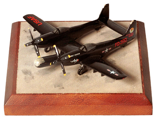 North American F-82G Twin Mustang 1/144 scale pewter limited edition aircraft model. The unusual nigtfighter from Korea. Handmade by Staples and Vine Ltd.