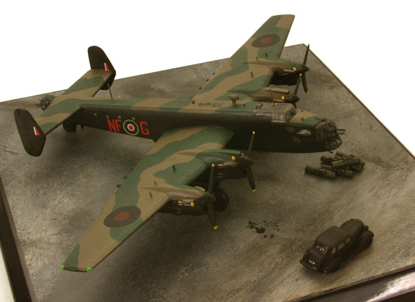 Handley Page Halifax 1/144 scale pewter limited edition aircraft model. As used by SOE to drop and supply agents. Handmade by Staples and Vine Ltd.