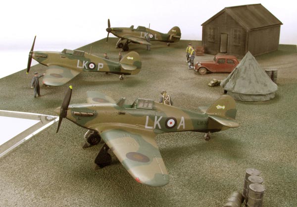 Battle of France 1/72 scale limited edition diorama of Hawker Hurricanes from the Battle of France. Handmade by Staples and Vine Ltd.