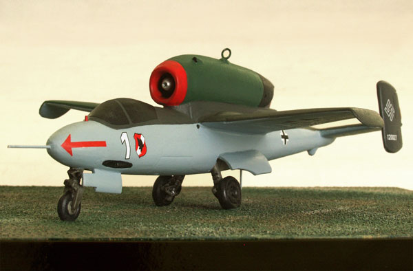 Heinkel He 162A-2 1/72 scale pewter limited edition aircraft model as flown in the final months of WW II. Handmade by Staples and Vine Ltd.