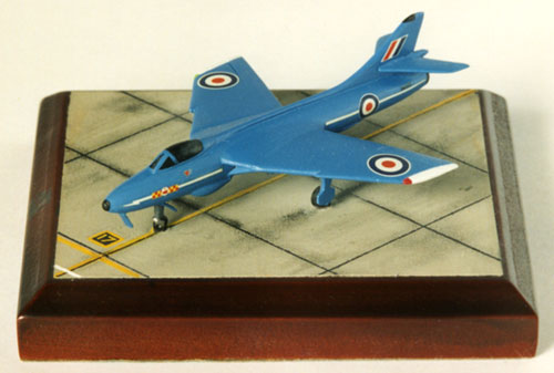 Hawker Hunter F6 1/144 scale pewter limited edition aircraft model in the striking Blue diamonds livery. Handmade by Staples and Vine Ltd.