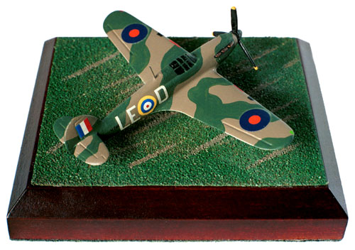 Hawker Hurricane Mk I Douglas Bader 1/144 scale pewter limited edition aircraft model as flown by the famous Battle of Britain ace. Handmade by Staples and Vine Ltd.