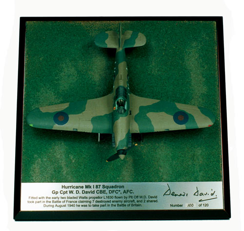 Hawker Hurricane Mk I Dennis David 1/72 scale pewter limited edition flown in the Battle of France. Handmade by Staples and Vine Ltd.
