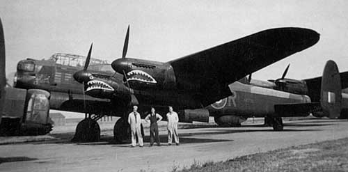 Avro Lancaster B MK X 'Ropey' 1/144 scale pewter limited edition aircraft model featuring sharks mouths on the nacelles. Handmade by Staples and Vine Ltd.