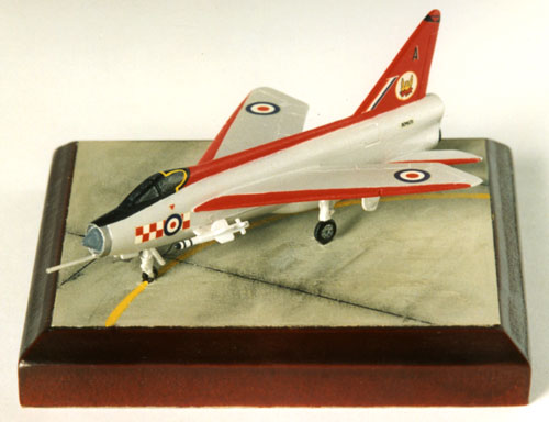 English Electric Lightning F1A 1/144 scale pewter limited edition aircraft model in the 'Firebirds' display scheme of 56 Squadron. Handmade by Staples and Vine Ltd.