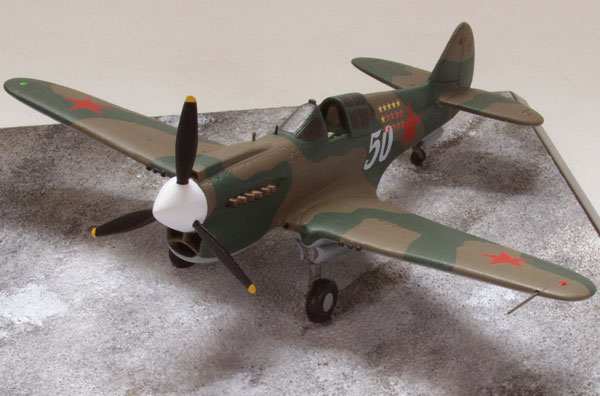 Curtiss P-40E Tomahawk 1/72 scale pewter limited edition aircraft model as flown by the Russian Air Force. Handmade by Staples and Vine Ltd.