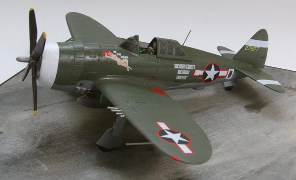 Republic P-47D Thunderbolt of Gerry Johnson 1/72 scale pewter limited edition aircraft model. Handmade by Staples and Vine Ltd.