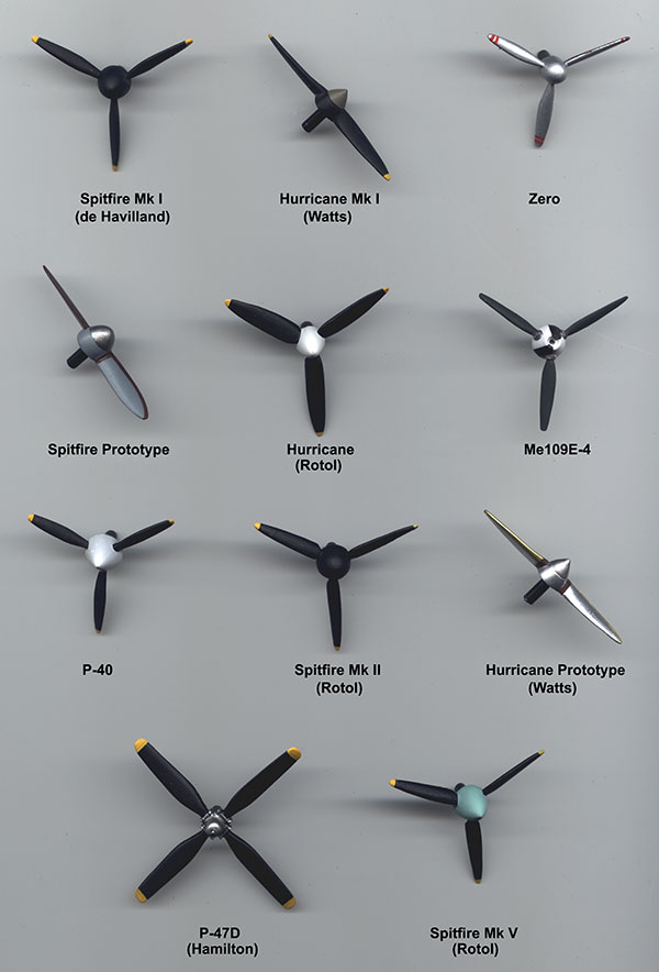 All of our aircraft propellors have the correct pitch, profile, and diameter appropriate for each aircraft. No matter how similar they may be to an existing model historical accuracy is maintained at all times.