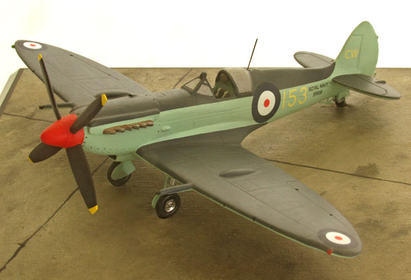 Supermarine Seafire Mk XV 1/72 scale pewter limited edition aircraft model based at RNAS Culdrose. Handmade by Staples and Vine Ltd.