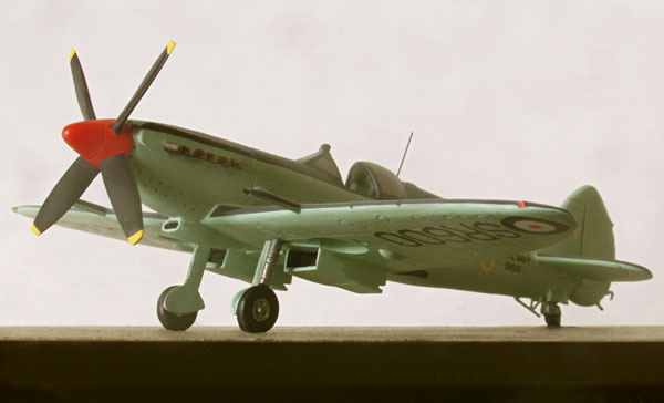 Supermarine Seafire Mk XV 1/72 scale pewter limited edition aircraft model based at RNAS Culdrose. Handmade by Staples and Vine Ltd.