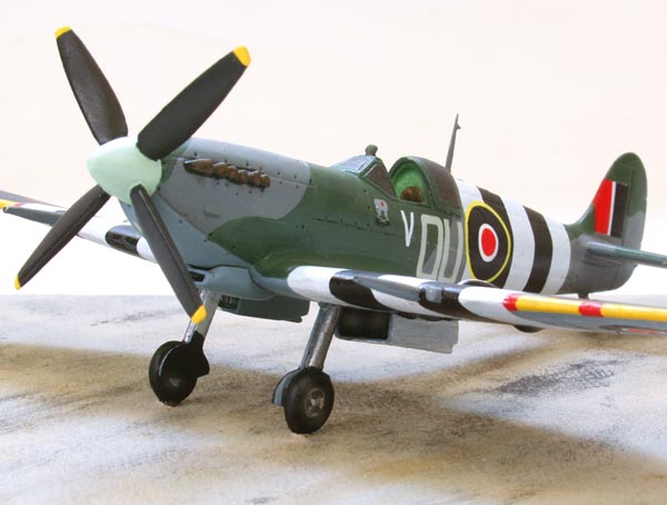 Supermarine Spitfire Mk IXC 1/72 scale pewter limited edition aircraft model of the aircraft to claim the first kill on D-Day. Handmade by Staples and Vine Ltd.