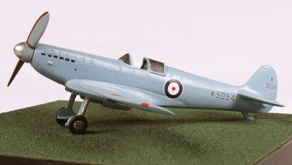 Supermarine Spitfire Prototype 1/72 scale pewter limited edition aircraft model. The prototype in its pale blue scheme. Handmade by Staples and Vine Ltd.