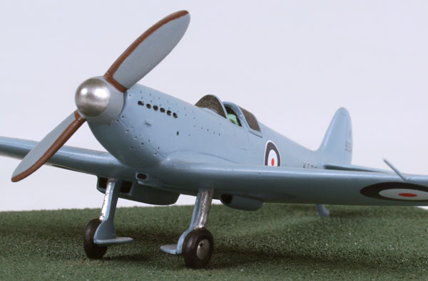 Supermarine Spitfire Prototype 1/72 scale pewter limited edition aircraft model. The prototype in its pale blue scheme. Handmade by Staples and Vine Ltd.
