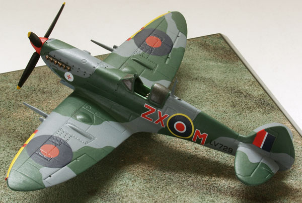 Supermarine Spitfire Mk VIII 1/72 pewter limited edition aircraft model as flown in Italy. Handmade by Staples and Vine Ltd.