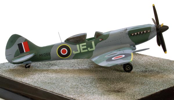 Supermarine Spitfire Mk XIVE 1/72 scale pewter limited edition aircraft model as flown by ace Johnnie Johnson. Handmade by Staples and Vine Ltd.