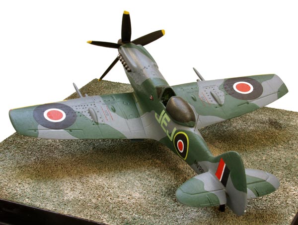 Supermarine Spitfire Mk XIVE 1/72 scale pewter limited edition aircraft model as flown by ace Johnnie Johnson. Handmade by Staples and Vine Ltd.