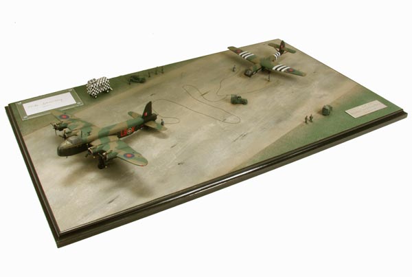 Airborne Assault 1/144 scale limited edition diorama of a Short Stirling Mk IV and Airspeed Horsa Mk I glider from Arnhem. Handmade by Staples and Vine Ltd.