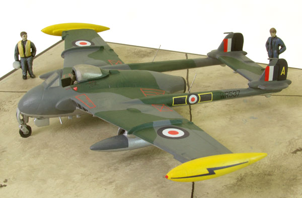 de Havilland Venom FB 4 1/72 pewter limited edition aircraft model. A colourful Venom from Kai Tak. Handmade by Staples and Vine Ltd.