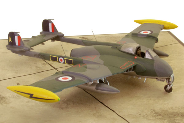 de Havilland Venom FB 4 1/72 pewter limited edition aircraft model. A colourful Venom from Kai Tak. Handmade by Staples and Vine Ltd.