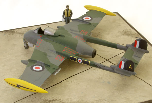 de Havilland Venom FB 4 1/72 pewter limited edition aircraft model. A colourful Venom from Kai Tak. Handmade by Staples and Vine Ltd.