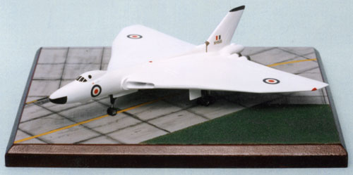 Avro Vulcan B1A 1/144 scale pewter limited edition aircraft model featured in anti flash white. Handmade by Staples and Vine Ltd.