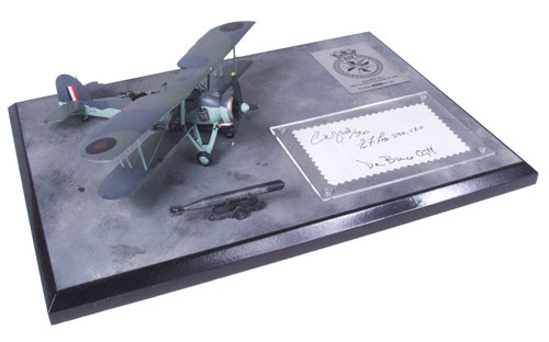 Fairey Swordfish Mk I 1/72 scale pewter signed limited edition aircraft model from the 'Channel Dash'. Handmade by Staples and Vine Ltd.